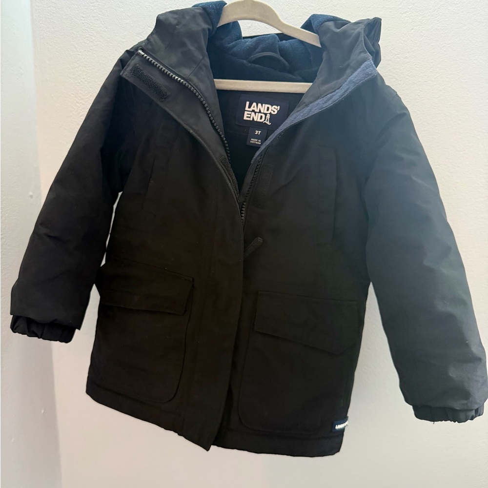 Lands' End Squall Hooded Kids Puffer Coat & Snow Bib Set